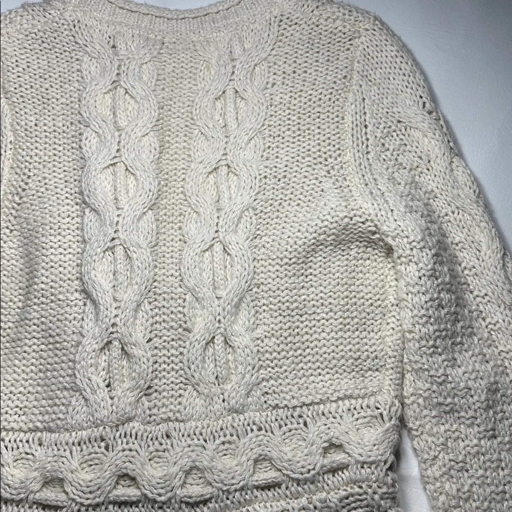 Anthropologie Sparrow Stitchy Peplum button cardigan tie waist wool blend M - Picture 9 of 11